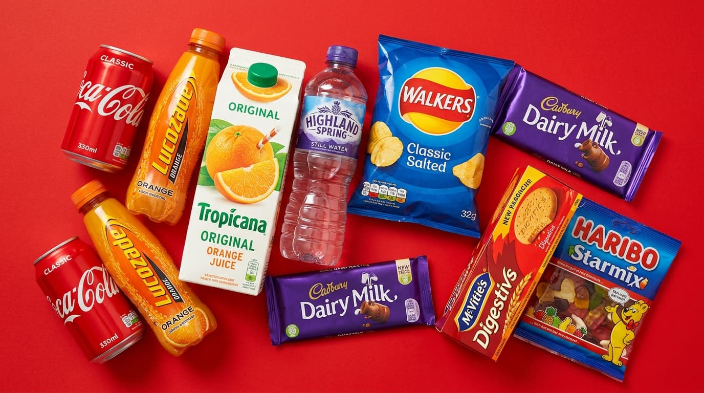Everyday favourites - soft drinks, juices, crisps, chocolate and sweets